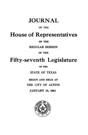 Journal of the House of Representatives of the Regular Session of the Fifty-Seventh Legislature of the State of Texas, Volume 2