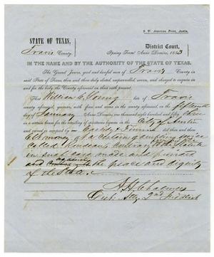 Primary view of object titled 'Documents pertaining to the case of The State of Texas vs. William C. Young, cause no. 309, 1853'.
