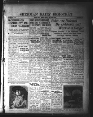 Primary view of object titled 'Sherman Daily Democrat (Sherman, Tex.), Vol. 40, No. 9, Ed. 1 Thursday, August 5, 1920'.