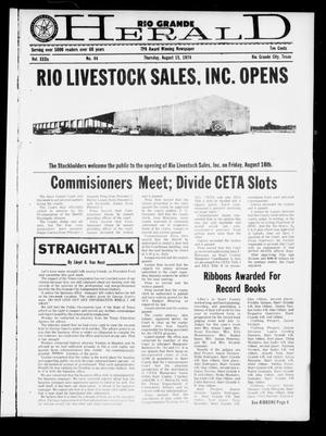 Primary view of object titled 'Rio Grande Herald (Rio Grande City, Tex.), Vol. 32, No. 44, Ed. 1 Thursday, August 15, 1974'.