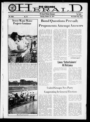 Primary view of object titled 'Rio Grande Herald (Rio Grande City, Tex.), Vol. 32, No. 54, Ed. 1 Thursday, October 24, 1974'.