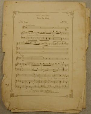 [Sheet music for "Love is King"]
