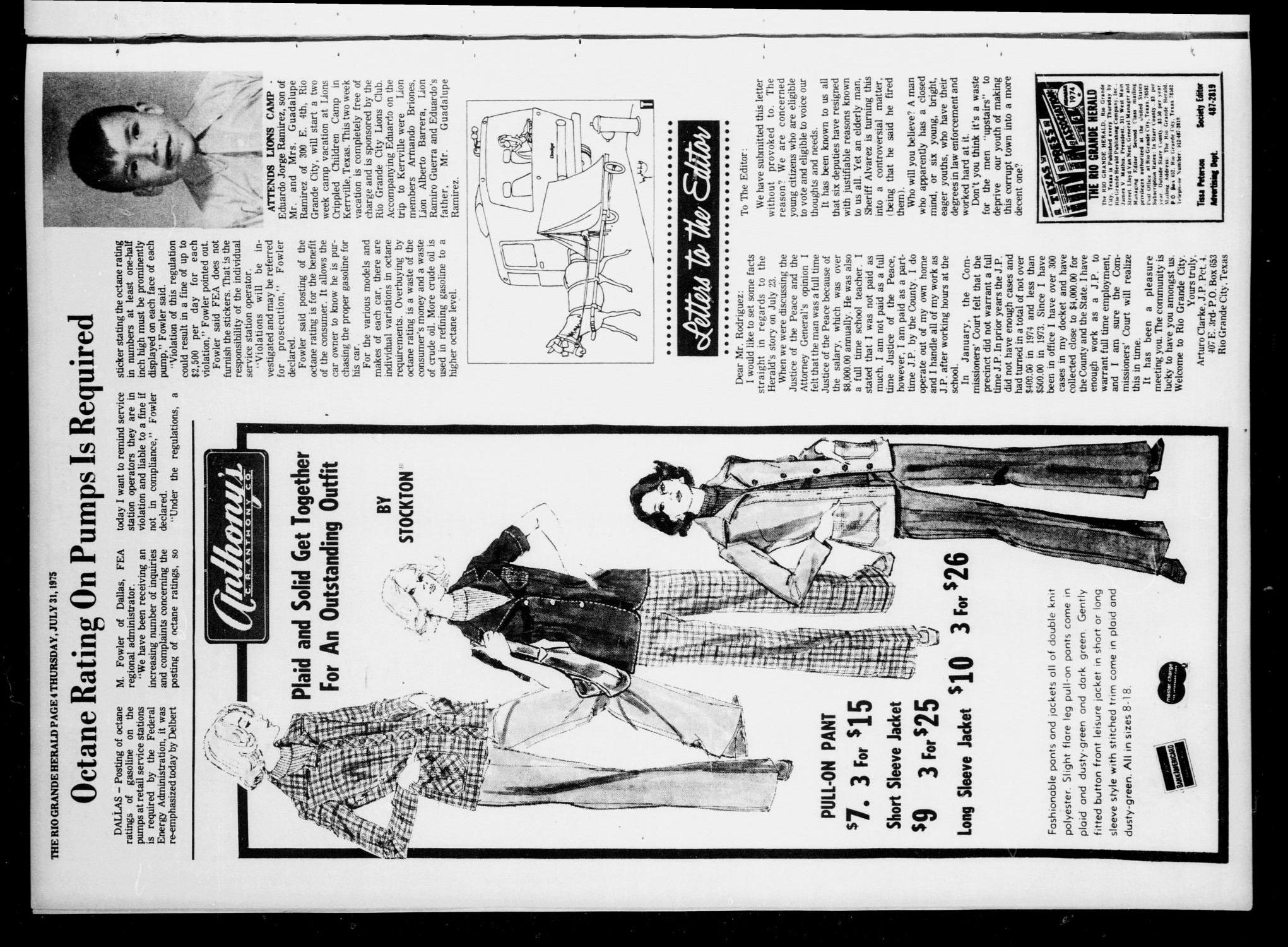 Rio Grande Herald (Rio Grande City, Tex.), Vol. 33, No. 42, Ed. 1 Thursday, July 31, 1975
                                                
                                                    [Sequence #]: 4 of 16
                                                