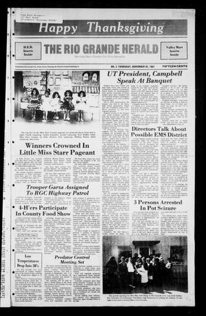 Primary view of object titled 'The Rio Grande Herald (Rio Grande City, Tex.), No. 3, Ed. 1 Thursday, November 26, 1987'.
