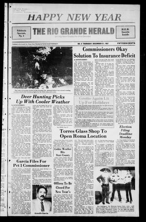 Primary view of object titled 'The Rio Grande Herald (Rio Grande City, Tex.), No. 8, Ed. 1 Thursday, December 31, 1987'.