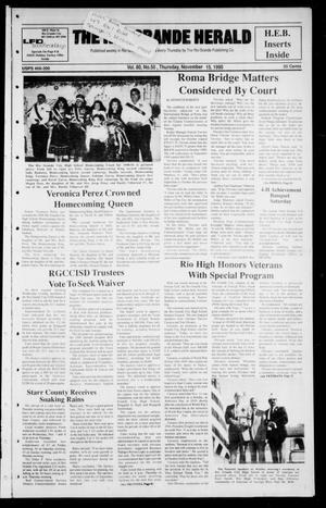 Primary view of The Rio Grande Herald (Rio Grande City, Tex.), Vol. 80, No. 50, Ed. 1 Thursday, November 15, 1990