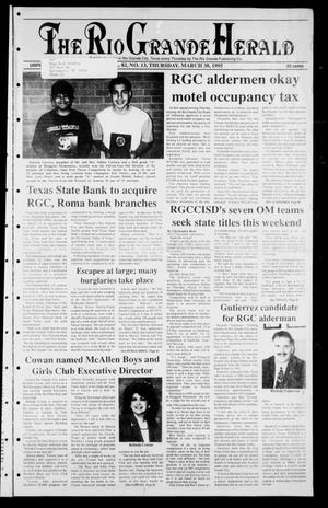 Primary view of object titled 'Rio Grande Herald (Rio Grande City, Tex.), Vol. 82, No. 13, Ed. 1 Thursday, March 30, 1995'.