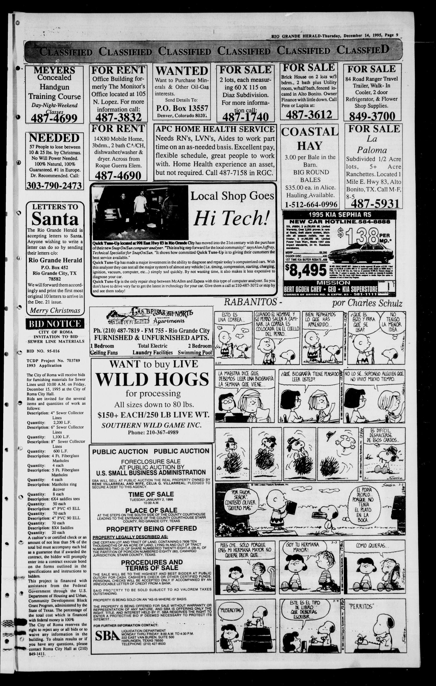 Rio Grande Herald (Rio Grande City, Tex.), Vol. 82, No. 50, Ed. 1 Thursday, December 14, 1995
                                                
                                                    [Sequence #]: 9 of 22
                                                