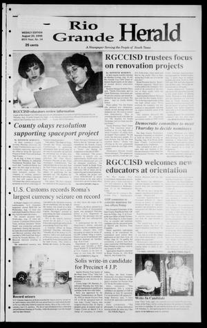 Primary view of object titled 'Rio Grande Herald (Rio Grande City, Tex.), Vol. 85, No. 34, Ed. 1 Thursday, August 20, 1998'.