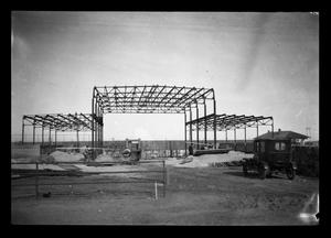 [West Texas State Teachers College gymnasium under construction]