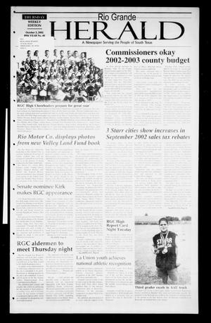 Rio Grande Herald (Rio Grande City, Tex.), Vol. 89, No. 40, Ed. 1 Thursday, October 3, 2002