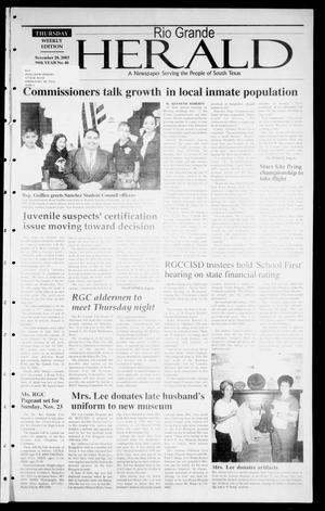 Primary view of object titled 'Rio Grande Herald (Rio Grande City, Tex.), Vol. 90, No. 46, Ed. 1 Thursday, November 20, 2003'.