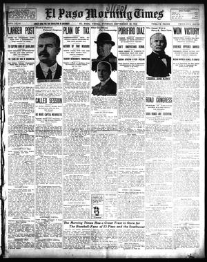 Primary view of object titled 'El Paso Morning Times (El Paso, Tex.), Vol. 34TH YEAR, Ed. 1, Tuesday, September 30, 1913'.