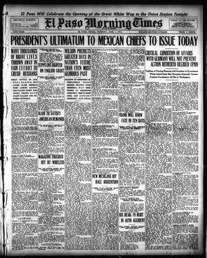 Primary view of object titled 'El Paso Morning Times (El Paso, Tex.), Vol. 35TH YEAR, Ed. 1, Tuesday, June 1, 1915'.
