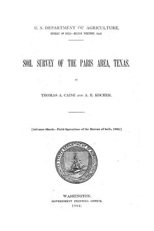 Primary view of object titled 'Soil survey of the Paris area, Texas'.