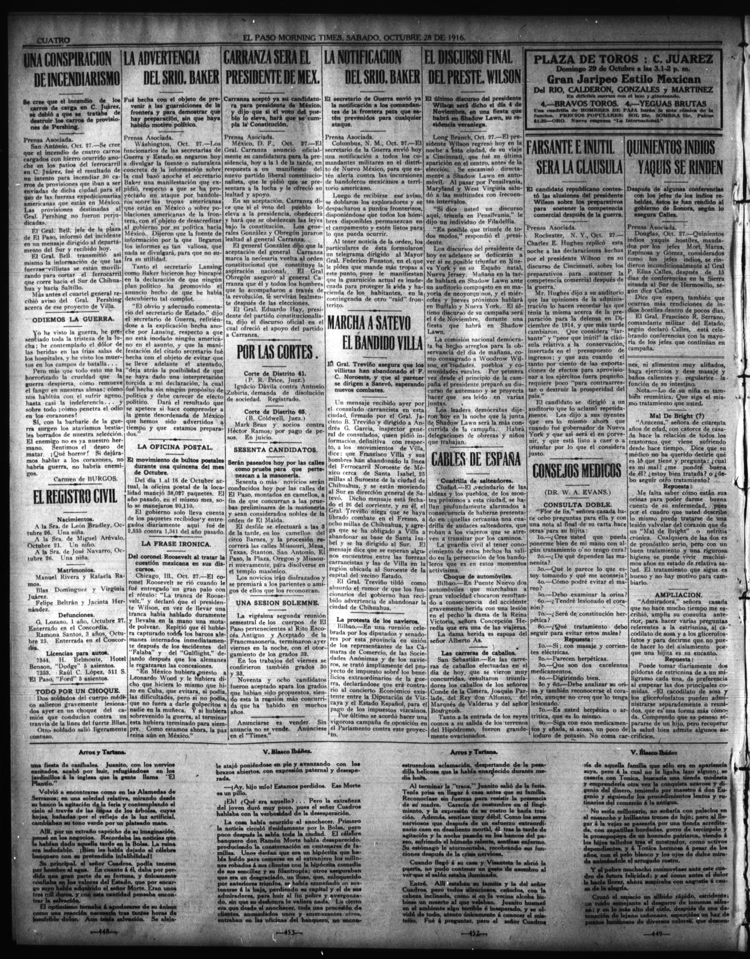 El Paso Morning Times (El Paso, Tex.), Vol. 36TH YEAR, Ed. 1, Saturday, October 28, 1916
                                                
                                                    [Sequence #]: 4 of 4
                                                