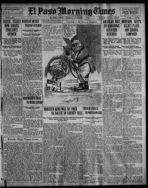 Primary view of object titled 'El Paso Morning Times (El Paso, Tex.), Vol. 36TH YEAR, Ed. 1, Tuesday, November 9, 1915'.