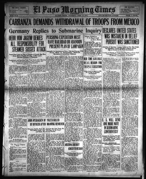 El Paso Morning Times (El Paso, Tex.), Vol. 36TH YEAR, Ed. 1, Thursday, April 13, 1916