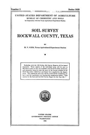 Soil survey, Rockwall County, Texas