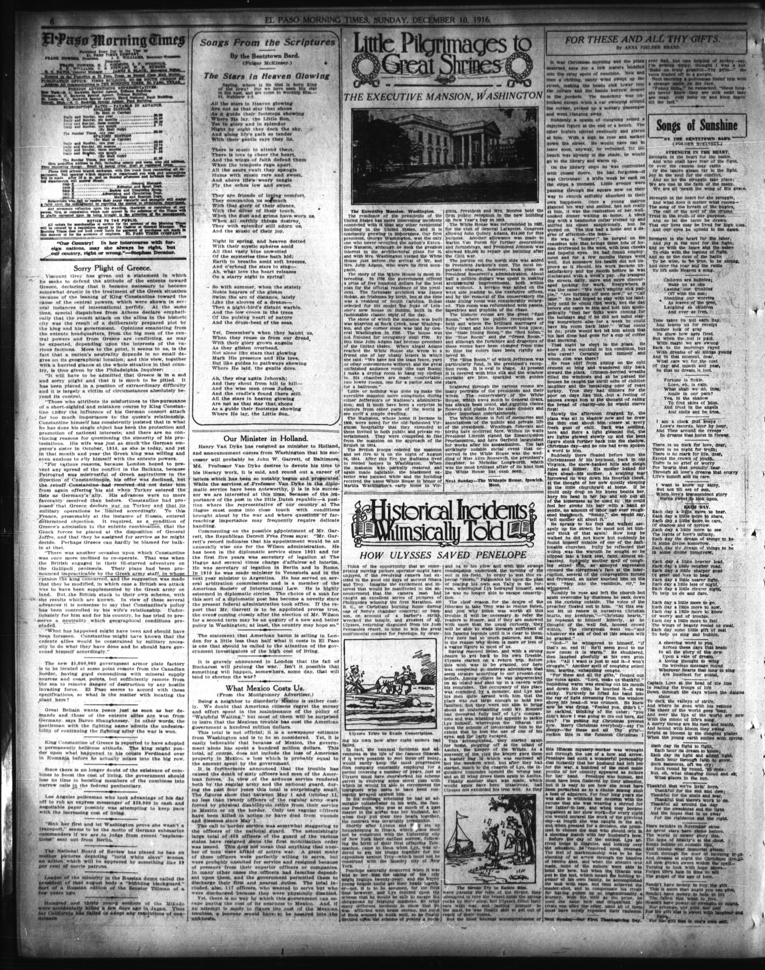 El Paso Morning Times (El Paso, Tex.), Vol. 37TH YEAR, Ed. 1, Sunday, December 10, 1916
                                                
                                                    [Sequence #]: 6 of 40
                                                