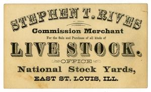 Primary view of object titled 'Stephen T. Rivers [Business Card]'.
