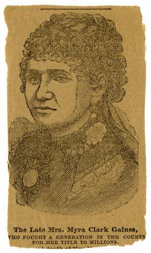 Primary view of object titled '[Portrait of Mrs. Myra Clark Gaines]'.