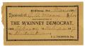 Text: [Receipt for Subscription to The M'Kinney Democrat, March 14, 1896]