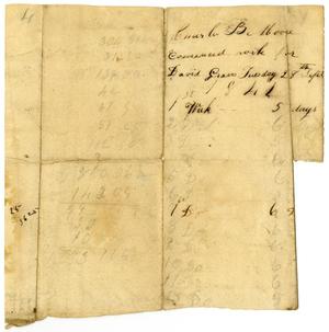 Primary view of object titled '[Receipt from Charles B. Moore to David Graves, September 28, 1841]'.