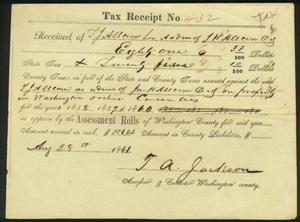 Tax receipt dated August 28, 1861.