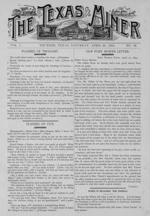 The Texas Miner, Volume 1, Number 14, April 21, 1894