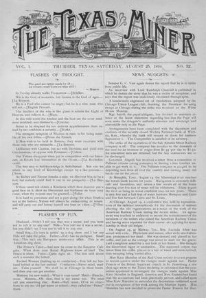 The Texas Miner, Volume 1, Number 32, August 25, 1894