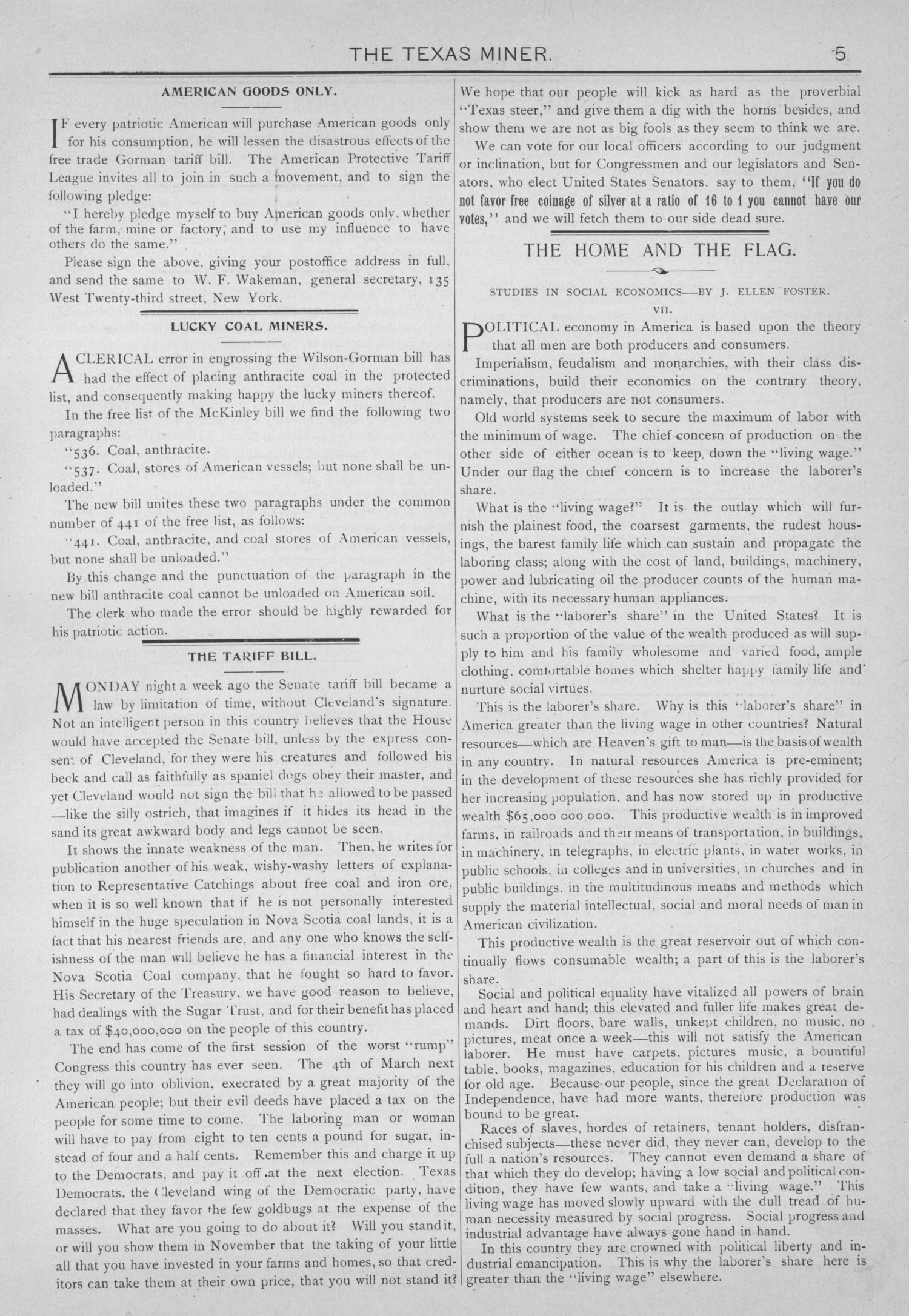 The Texas Miner, Volume 1, Number 34, September 8, 1894
                                                
                                                    5
                                                