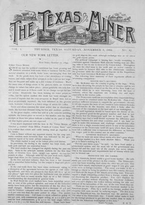 The Texas Miner, Volume 1, Number 42, November 3, 1894