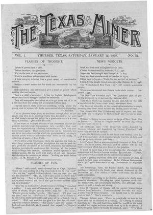 Primary view of object titled 'The Texas Miner, Volume 1, Number 52, January 12, 1895'.