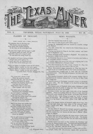 Primary view of object titled 'The Texas Miner, Volume 2, Number 26, July 13, 1895'.