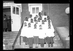 Primary view of object titled '[Photograph of a Children's Choir at Second Baptist Church]'.