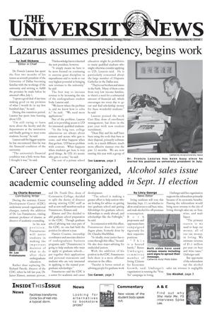 Primary view of object titled 'The University News (Irving, Tex.), Vol. 34, No. 1, Ed. 1 Wednesday, September 8, 2004'.