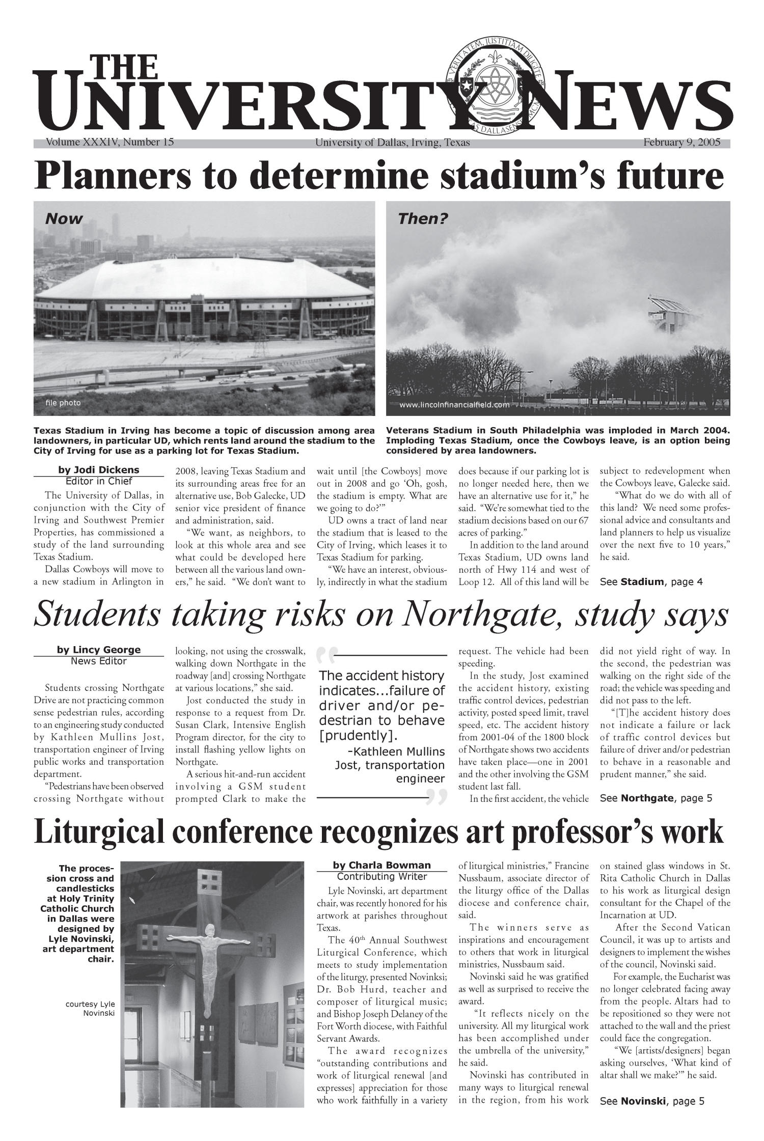 The University News (Irving, Tex.), Vol. 34, No. 15, Ed. 1 Wednesday, February 9, 2005
                                                
                                                    [Sequence #]: 1 of 15
                                                