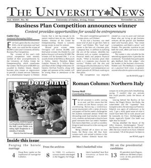 Primary view of object titled 'The University News (Irving, Tex.), Vol. 35, No. 11, Ed. 1 Tuesday, November 24, 2009'.