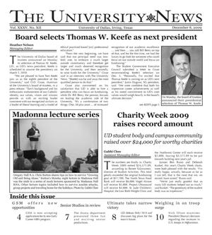 The University News (Irving, Tex.), Vol. 35, No. 12, Ed. 1 Tuesday, December 8, 2009