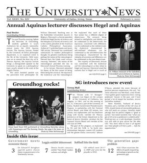 The University News (Irving, Tex.), Vol. 35, No. 14, Ed. 1 Tuesday, February 2, 2010