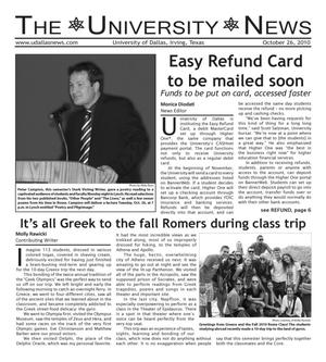 The University News (Irving, Tex.), Vol. 36, No. 7, Ed. 1 Tuesday, October 26, 2010