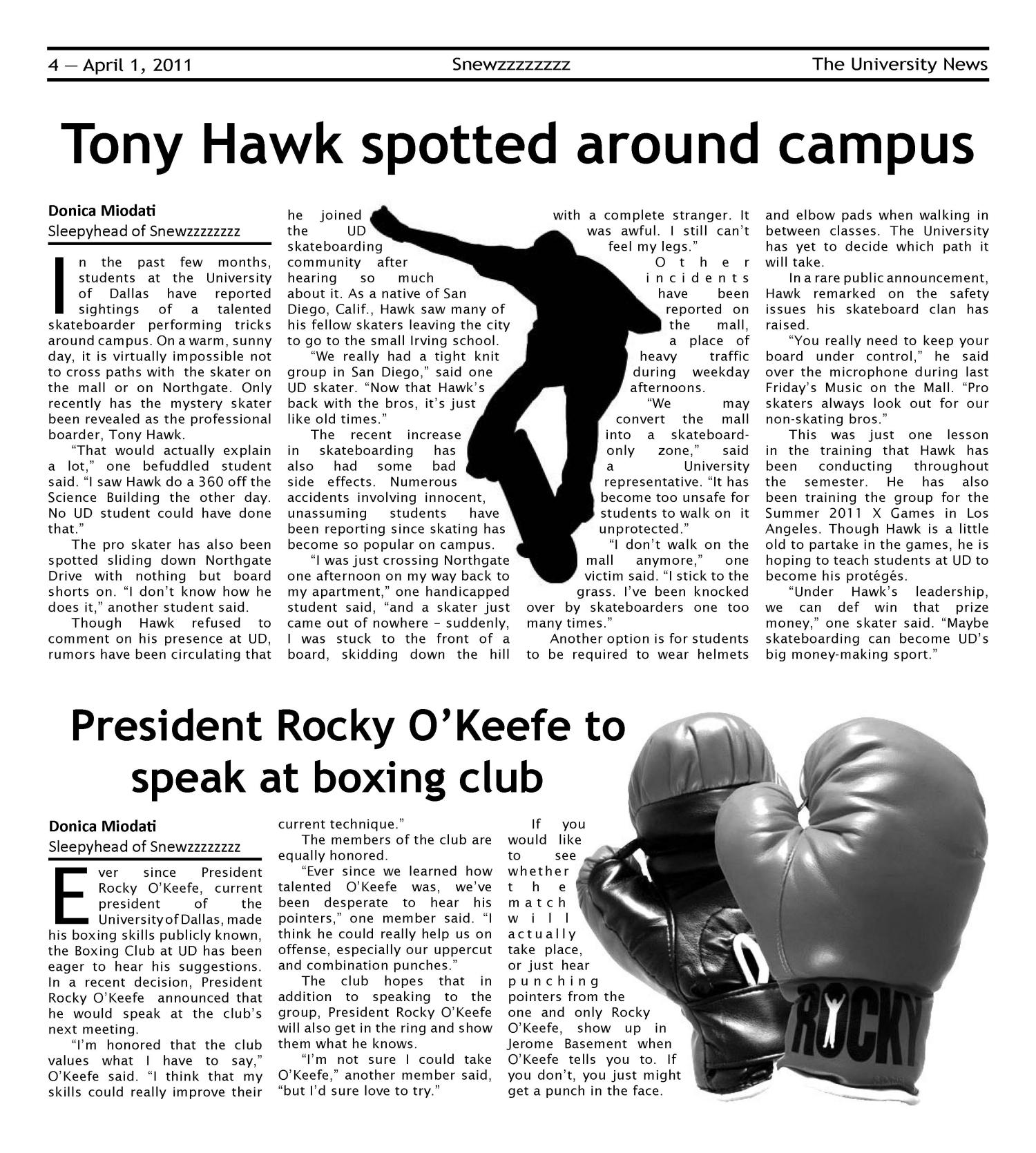 The University News (Irving, Tex.), Vol. 36, No. 20, Ed. 1 Friday, April 1, 2011
                                                
                                                    [Sequence #]: 4 of 12
                                                