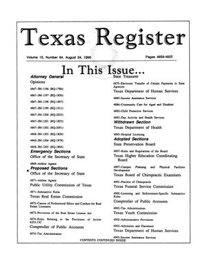 Texas Register, Volume 15, Number 64, Pages 4856-4925, August 24, 1990