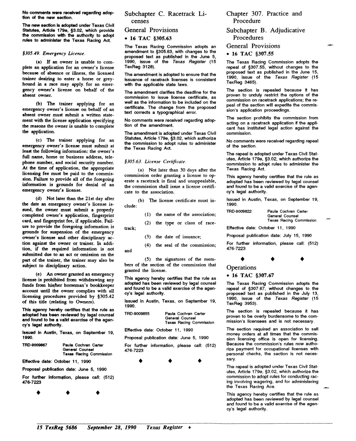 Texas Register, Volume 15, Number 74, Pages 5627-5768, September 28, 1990
                                                
                                                    5686
                                                