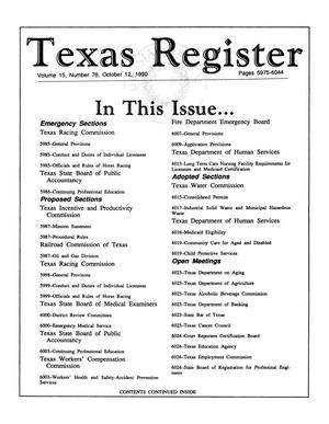 Texas Register, Volume 15, Number 78, Pages 5975-6044, October 12, 1990