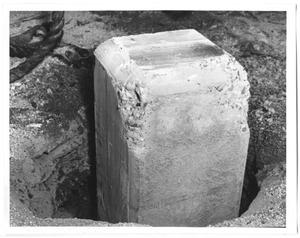 Primary view of object titled '[Butt End of Concrete Pile after Completion of Driving]'.