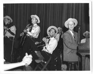 Primary view of object titled '[Photograph of Moon Mullican's Band]'.