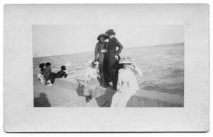 Primary view of object titled '[Women Posing on Pier]'.