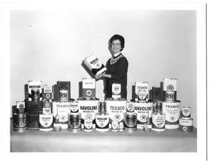 Primary view of object titled '[Woman Advertising Texaco Products]'.